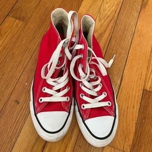 Red hi top converse